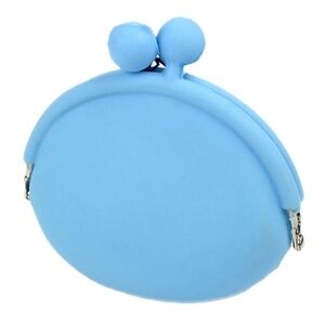 Silicone Coin Purse With Keychain In Blue